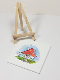 Fairy Toadstool House miniature art print