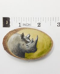 Rhino Painting on Wood