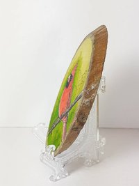 Northern Cardinal Bird Painting on Wood