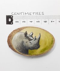 Rhino Painting on Wood