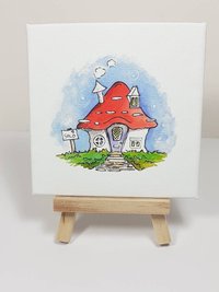 Fairy Toadstool House miniature art print