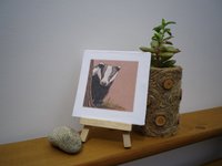 Badger miniature art print
