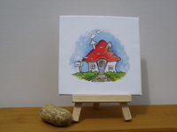 Fairy Toadstool House miniature art print