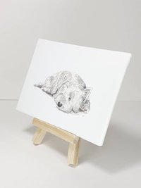 West Highland terrier print on mini canvas