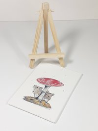 Mice miniature art print on canvas