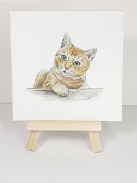 Cat miniature canvas art print