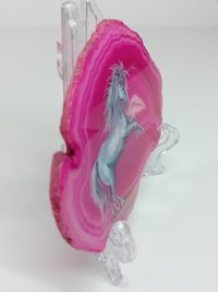 Unicorn Painting on Agate