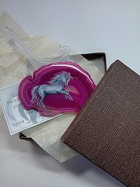 Unicorn Painting on Agate