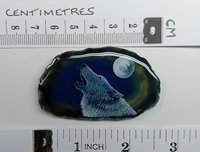 Howling Wolf Painting on Agate
