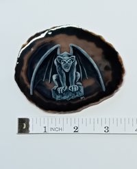 Gargoyle Painting on Agate