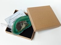 Hedgehog Painting on Agate