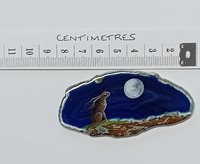 Moon Gazing Hare Painting on Agate