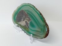 Hedgehog Painting on Agate