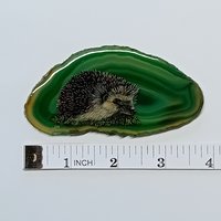 Hedgehog Painting on Agate