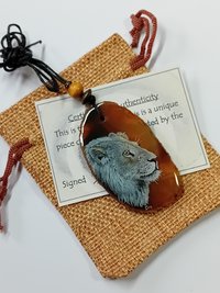 White Lion Agate Pendant