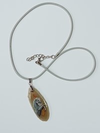 Unicorn Hand Painted Agate Pendant