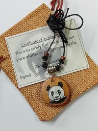 Panda Hand Painted Wood Pendant