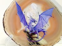 Dragon Painting on Agate, Dragon Gift, Dragon Present