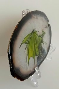 Dragon Painting on Agate