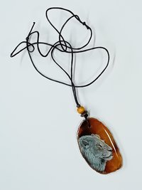White Lion Agate Pendant
