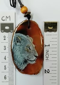 White Lion Agate Pendant