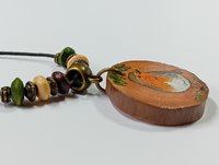 Robin Hand Painted Wood Pendant