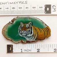 Tiger Painting on Agate