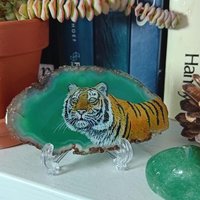 Tiger Painting on Agate