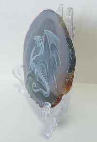 Dragon Hand Painted on to Agate