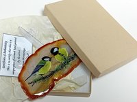Great Tit Birds Agate Painting