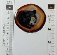 Black Bear Hand Painted on to Agate