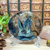 Long-eared Bat painting on agate
