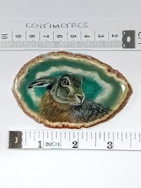 Brown Hare Painting on Agate