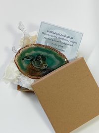 Brown Hare Painting on Agate
