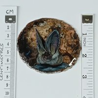 Long-eared Bat painting on agate