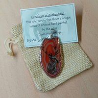 Red Deer Stag Agate Pendant
