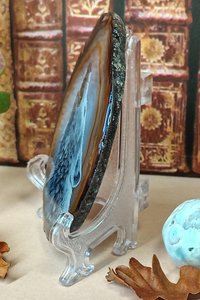 Howling Wolf Painting on Agate