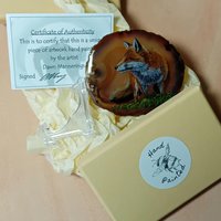Fox Painting on Agate