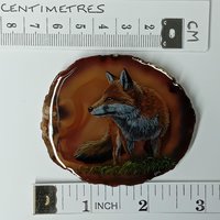 Fox Painting on Agate