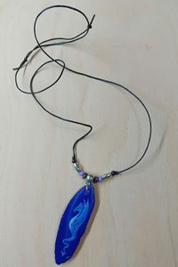 Dragon Hand Painted Agate Pendant