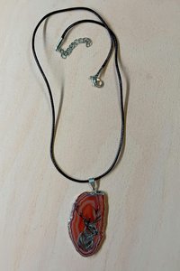 Red Deer Stag Agate Pendant