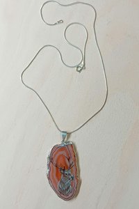 Red Deer Stag Agate Pendant