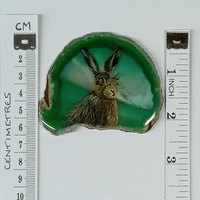 Brown Hare Painting on Agate