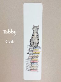 Cats on Books Bookmark, Tabby, Black, Black and White, Ginger and White, Ginger,  White, Tabby and White, Tuxedo