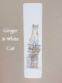 Cats on Books Bookmark, Tabby, Black, Black and White, Ginger and White, Ginger,  White, Tabby and White, Tuxedo