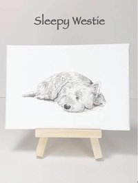 West Highland terrier print on mini canvas