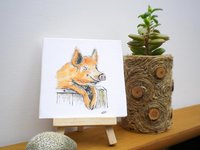 Pig miniature art print, Gloucester old spot, Tamworth, saddleback, rare breed pig prints