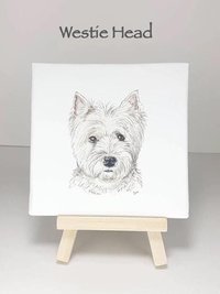 West Highland terrier print on mini canvas