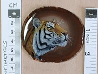 Amur Tiger Painting on Agate
