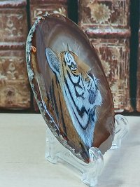 Amur Tiger Painting on Agate
